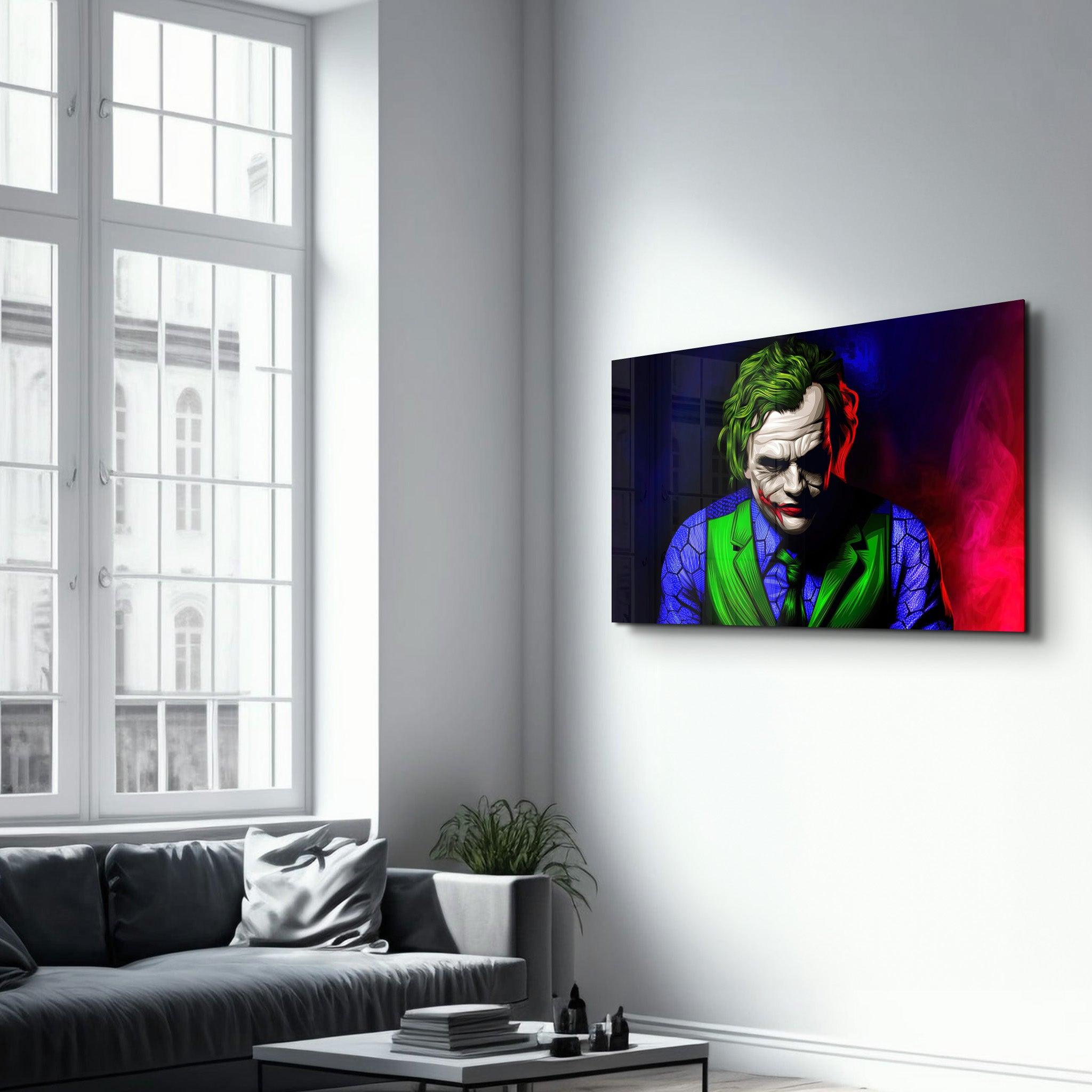 Joker V1 | Glass Wall Art - Artdesigna