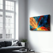 Abstract Colorful Leaves | Glass Wall Art - Artdesigna