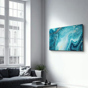 Marble Collection H15 - Ocean | Glass Wall Art - Artdesigna