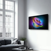 Neon Lines 2 | Glass Wall Art - Artdesigna