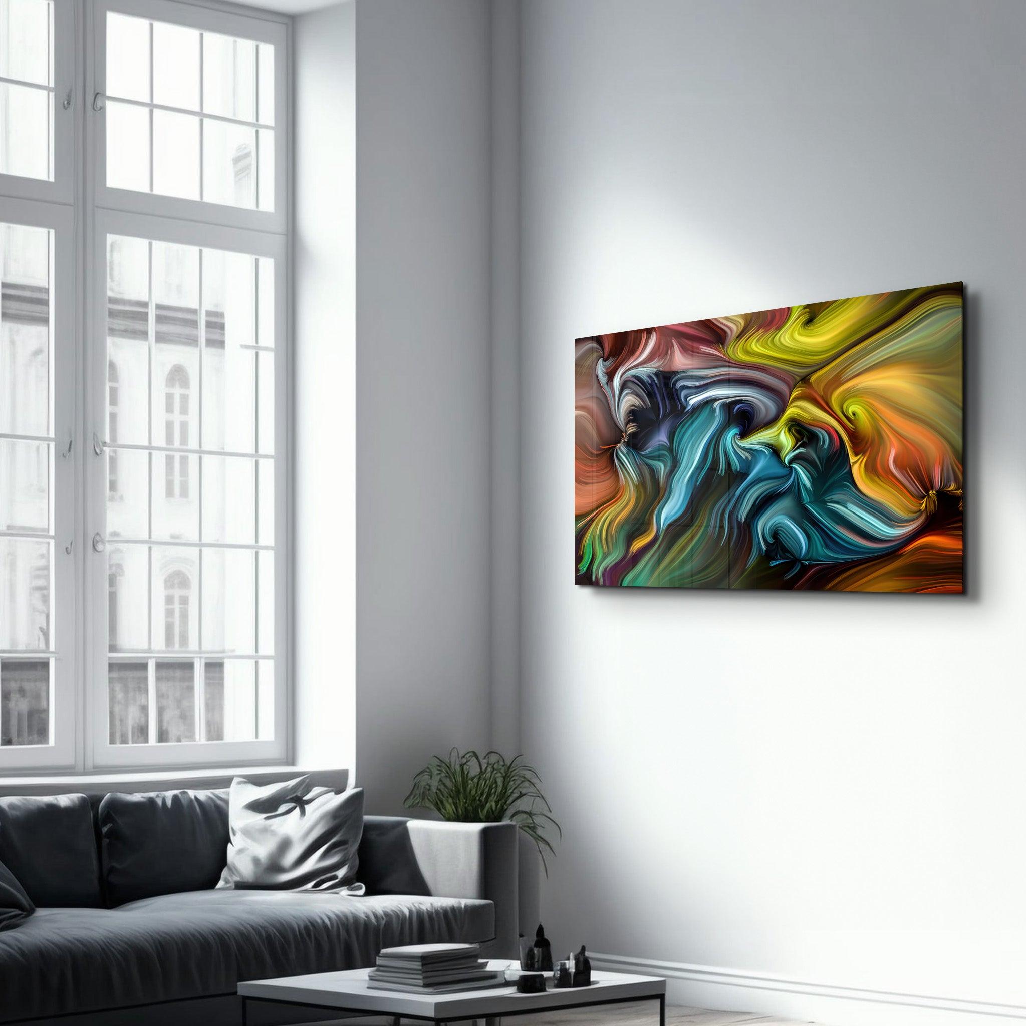 Abstract Strokes | Glass Wall Art - Artdesigna