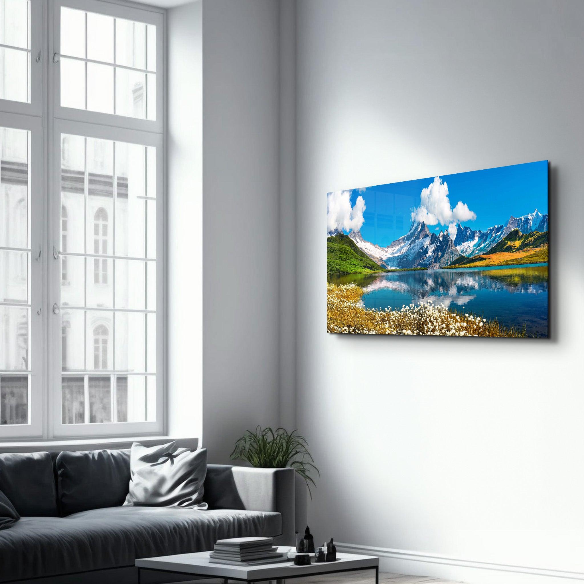 Peaks Eiger, Jungfrau-Switzerland | Glass Wall Art - Artdesigna