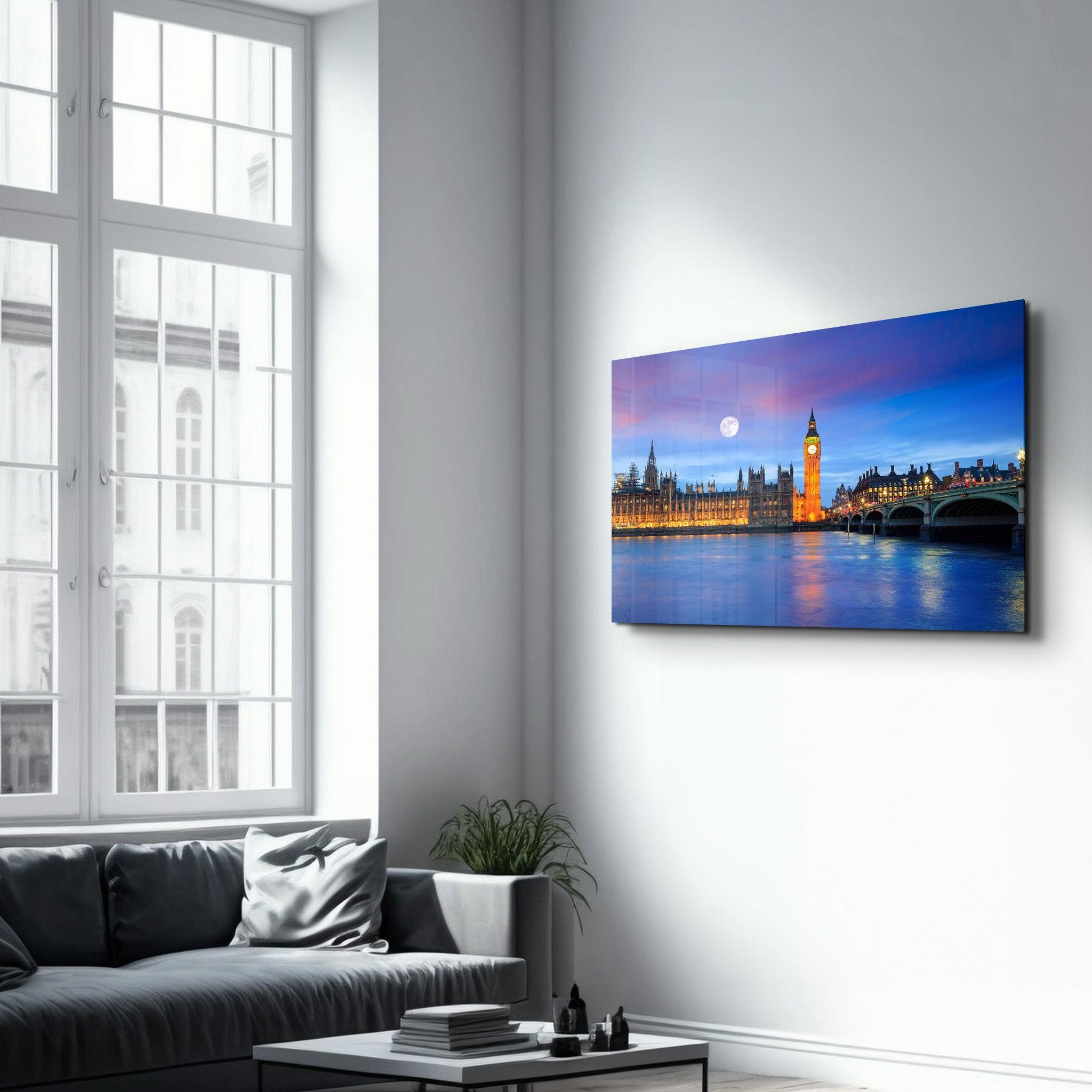 London Skyline - UK | Glass Wall Art - Artdesigna