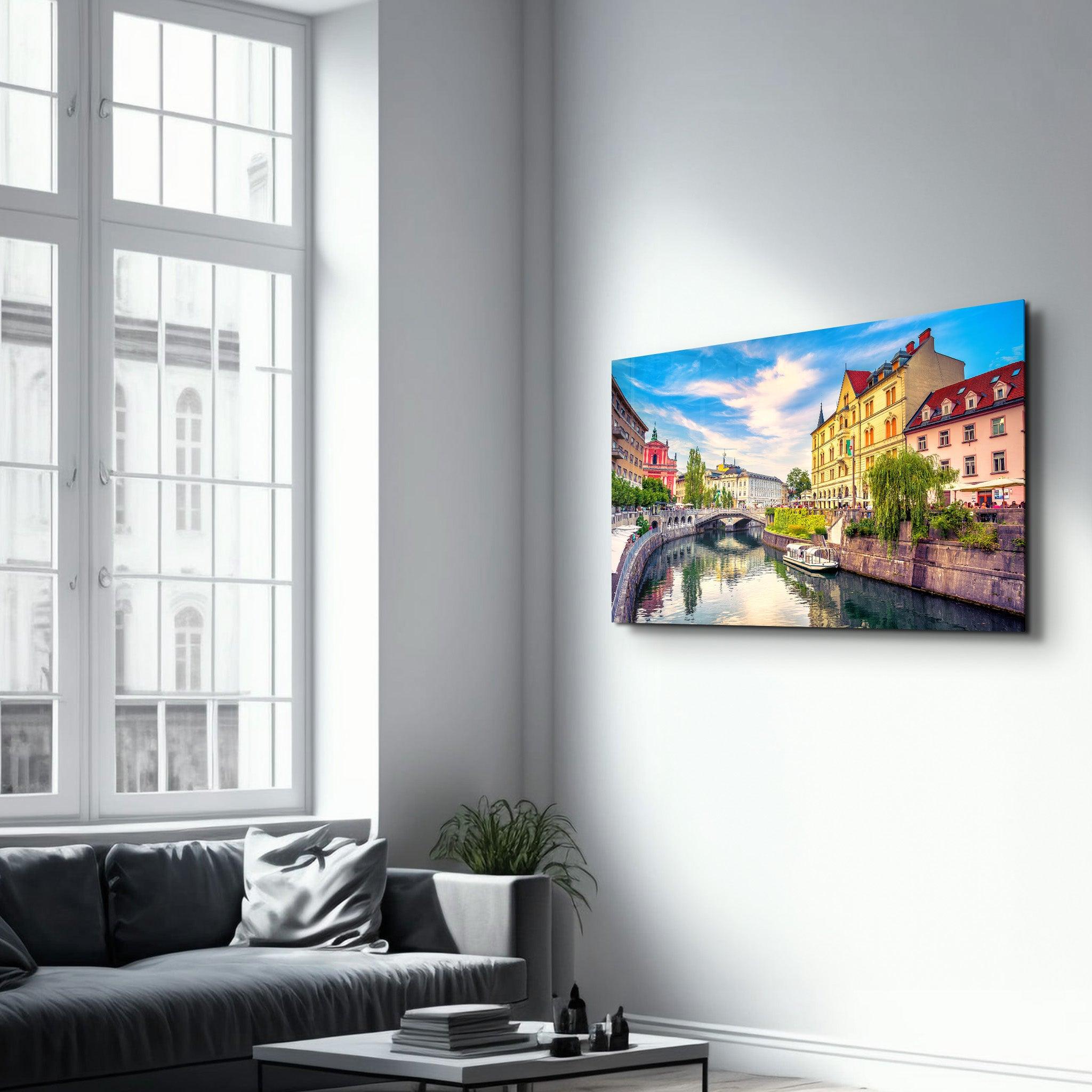 Ljubljana is the capital of Slovenia | Glass Wall Art - Artdesigna