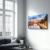 A wonderful night view of Paris, capital of France | Glass Wall Art - Artdesigna