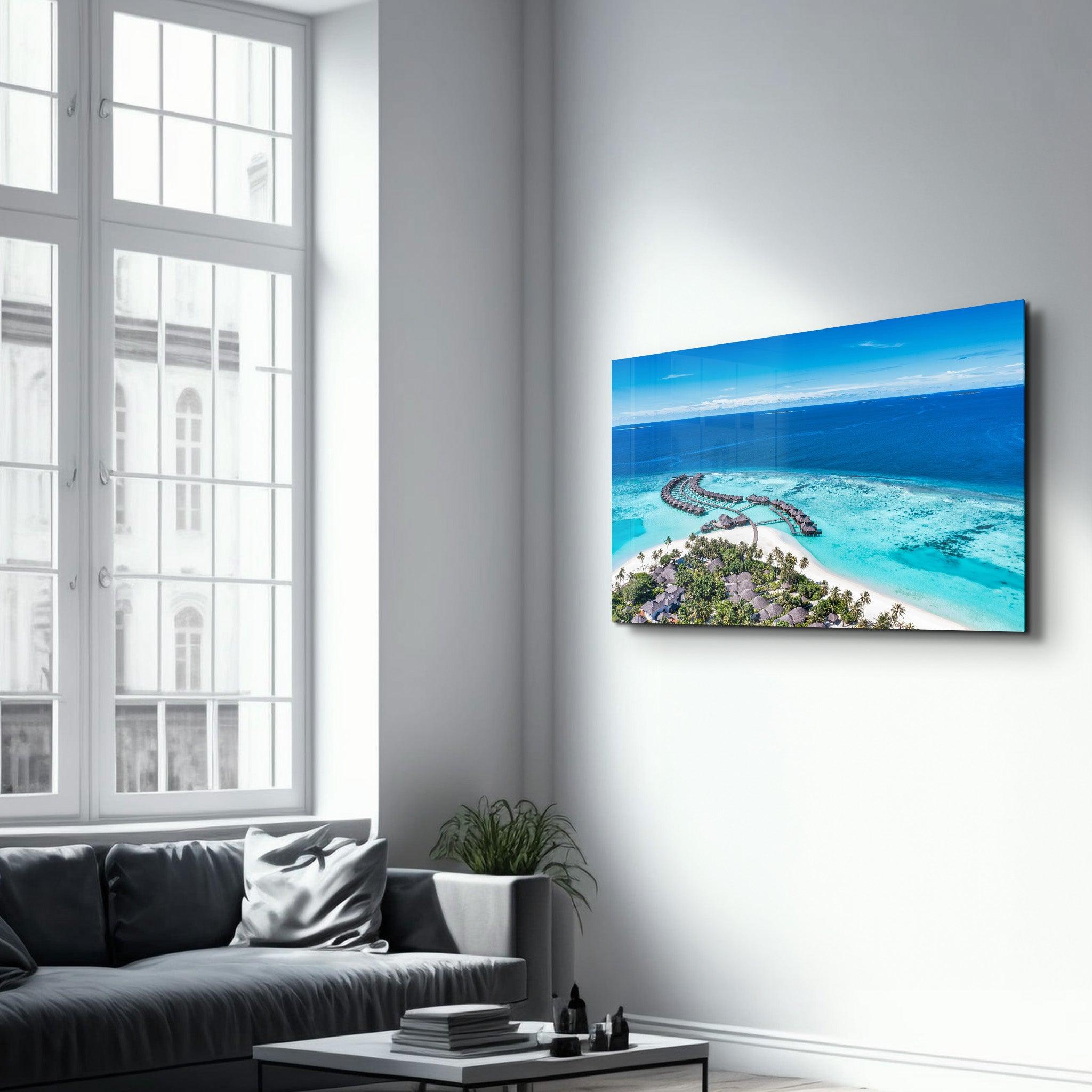 Maldives | Glass Wall Art - Artdesigna