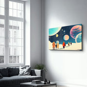 Walking in the Space in 70s - Glass Wall Art - Artdesigna