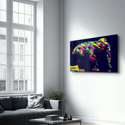 Colormix Elephant | Glass Wall Art - Artdesigna