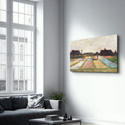 Van Gogh art print, vintage Flower Beds in Holland wall decor (1883) | Glass Wall Art - Artdesigna