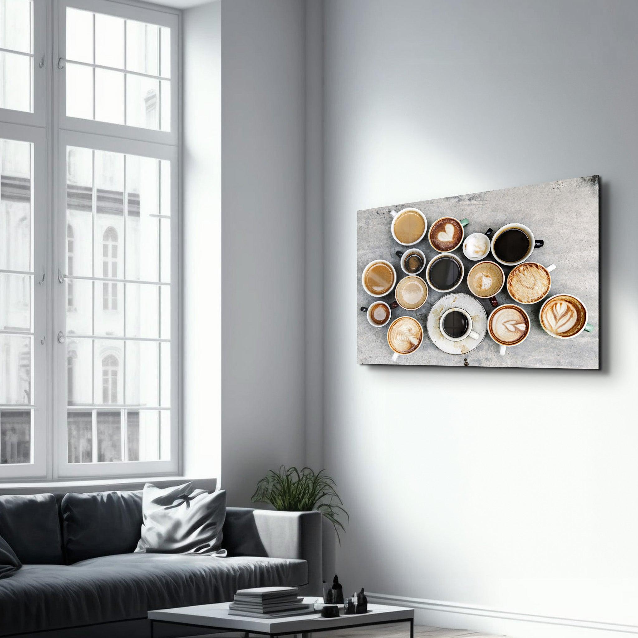 Art From Coffee Mugs | Glass Wall Art - Artdesigna