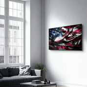 Flag of the U.S. | Glass Wall Art - Artdesigna