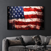 Flag of the U.S. | Glass Wall Art - Artdesigna