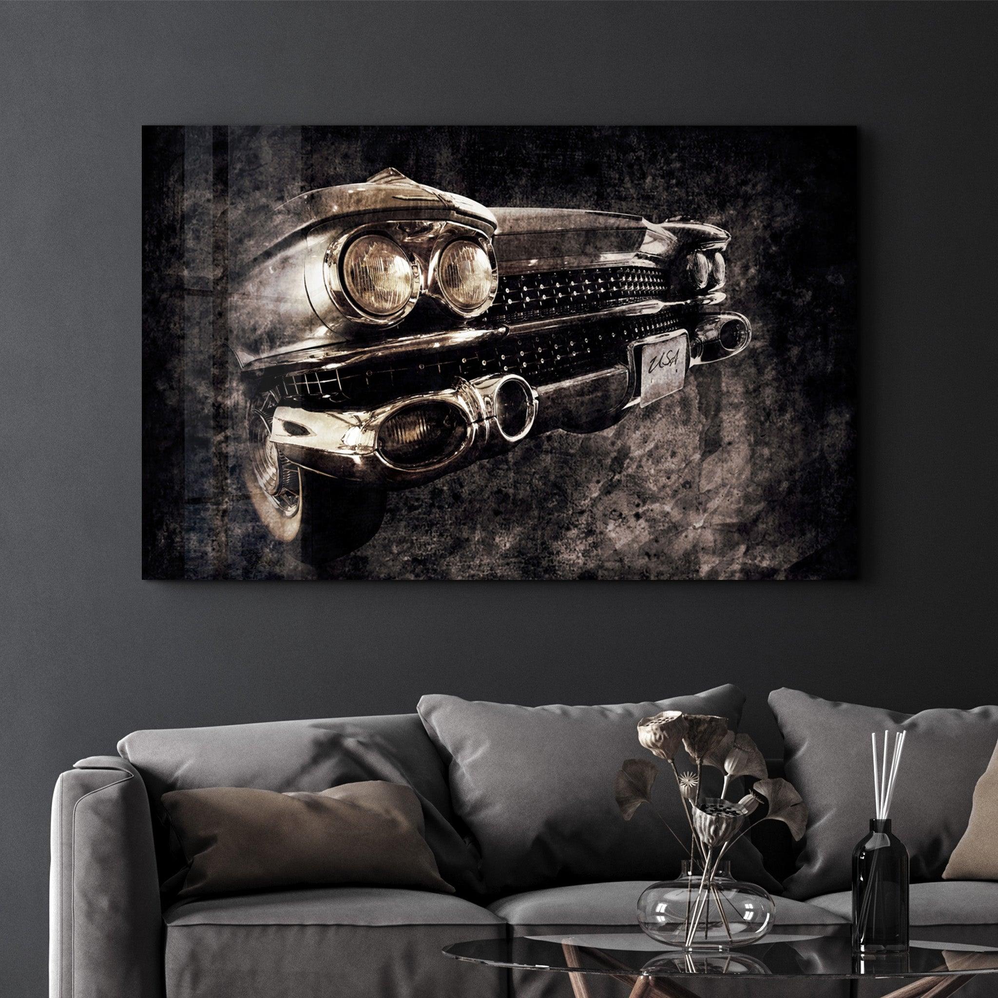 Face Of The Classic | Glass Wall Art - Artdesigna