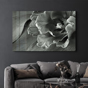 White&Gray Flower | Glass Wall Art - Artdesigna