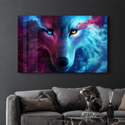 Mystical Wolf | Glass Wall Art - Artdesigna