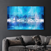 The Fuzzy Cityscape Of New York | Glass Wall Art - Artdesigna