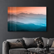 The Nature Between Orange And Blue | Glass Wall Art - Artdesigna