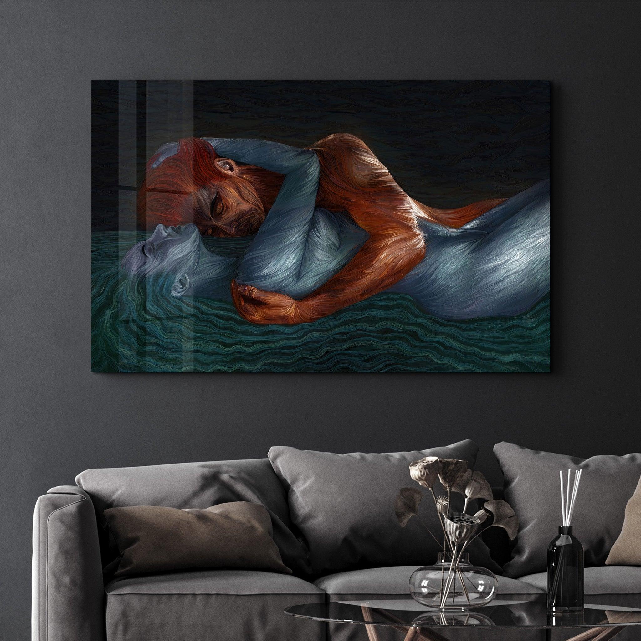 Twin Flame Reunion | Glass Wall Art - Artdesigna