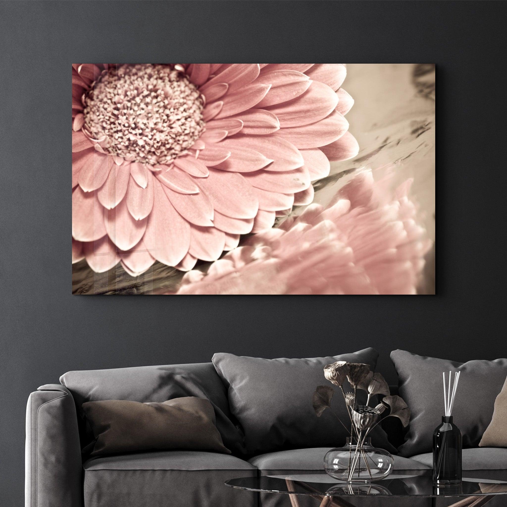 Petal Reflection | Glass Wall Art - Artdesigna