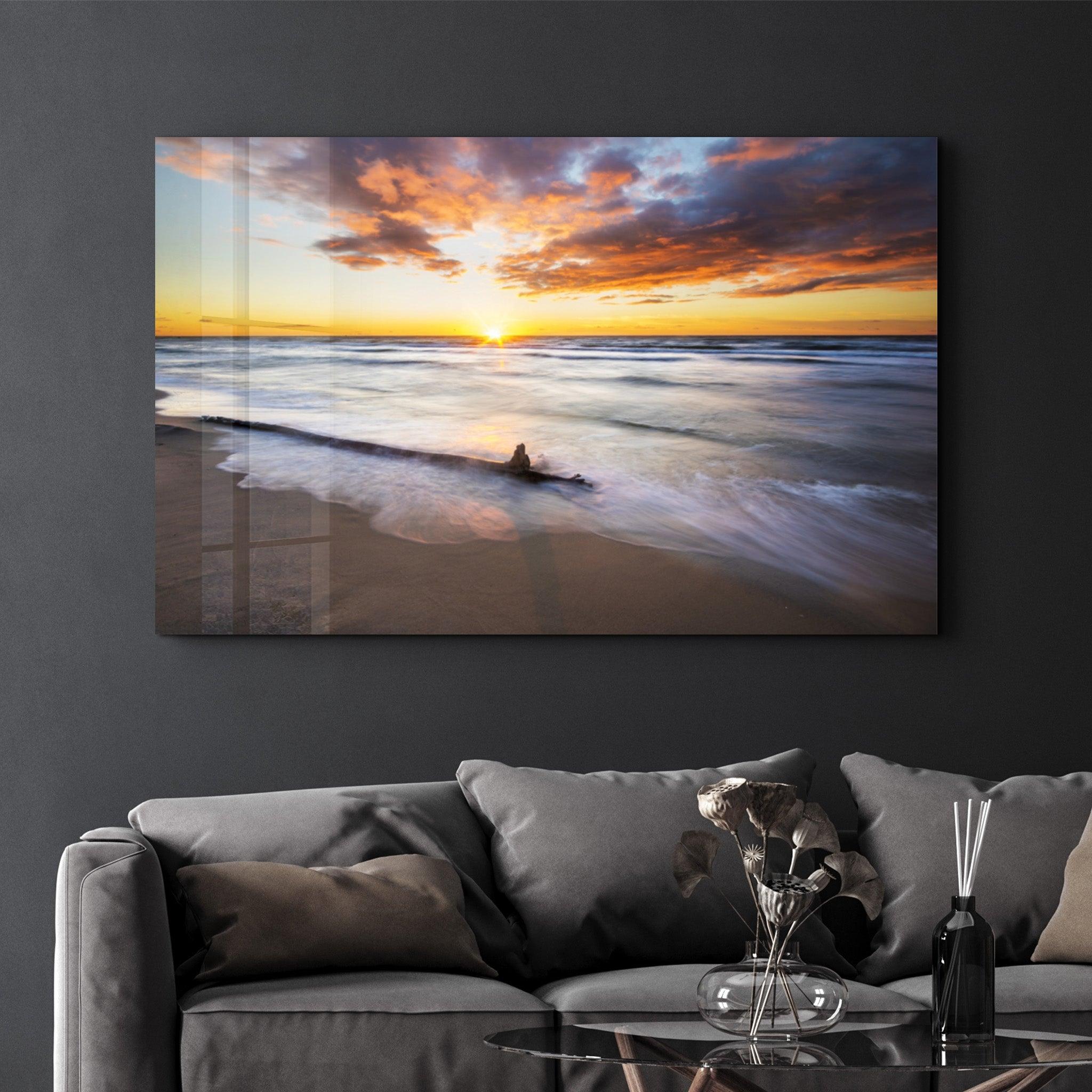 Sunset | Glass Wall Art - Artdesigna