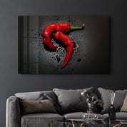 Red Pepper | Glass Wall Art - Artdesigna