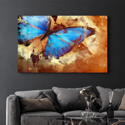 Butterfly Retro | Glass Wall Art - Artdesigna