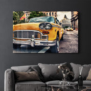 Classic Taxi | Glass Wall Art - Artdesigna