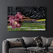 Wet Orchid | Glass Wall Art - Artdesigna