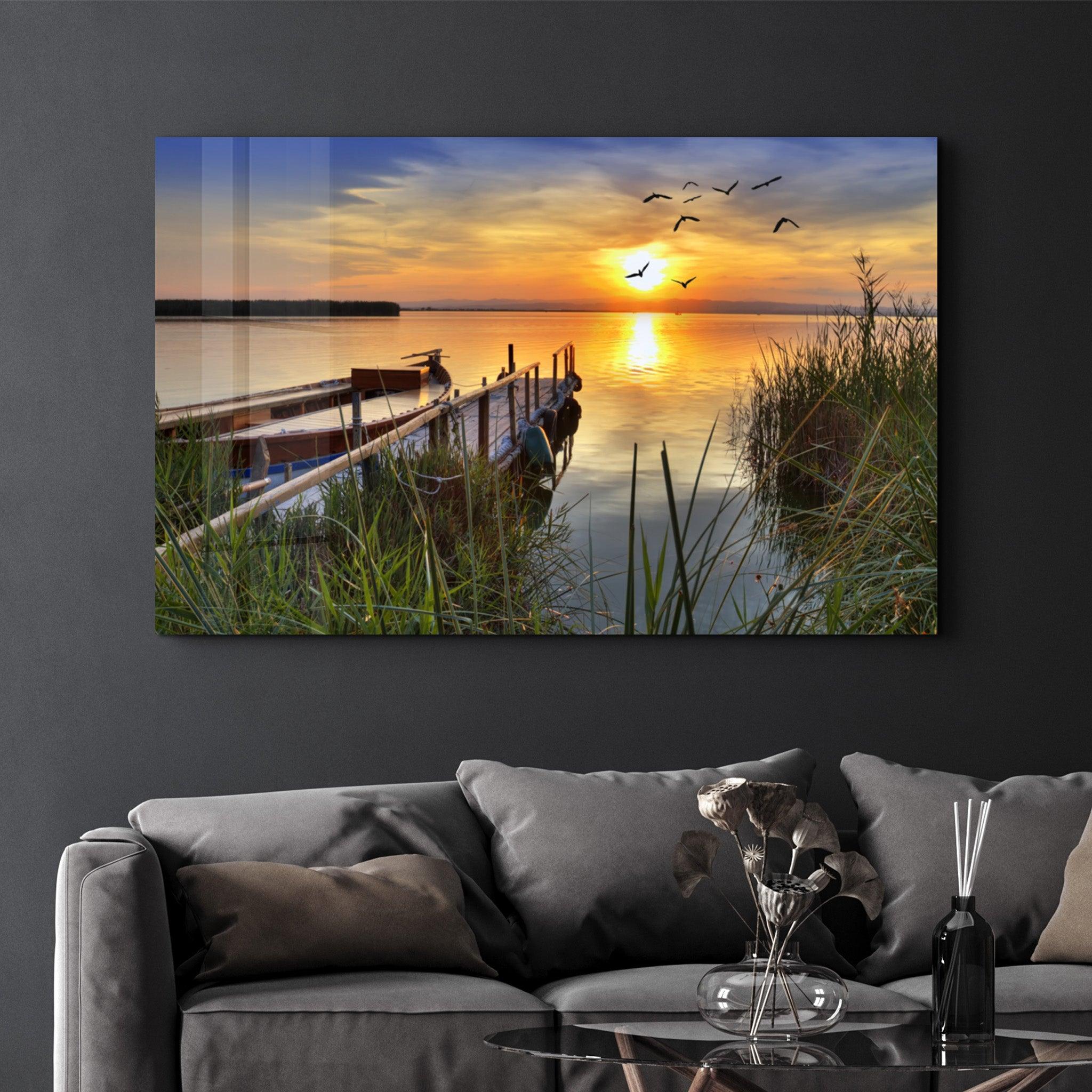 Sunset | Glass Wall Art - Artdesigna