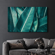 Green Tropical Leaf 2 | Glass Wall Art - Artdesigna