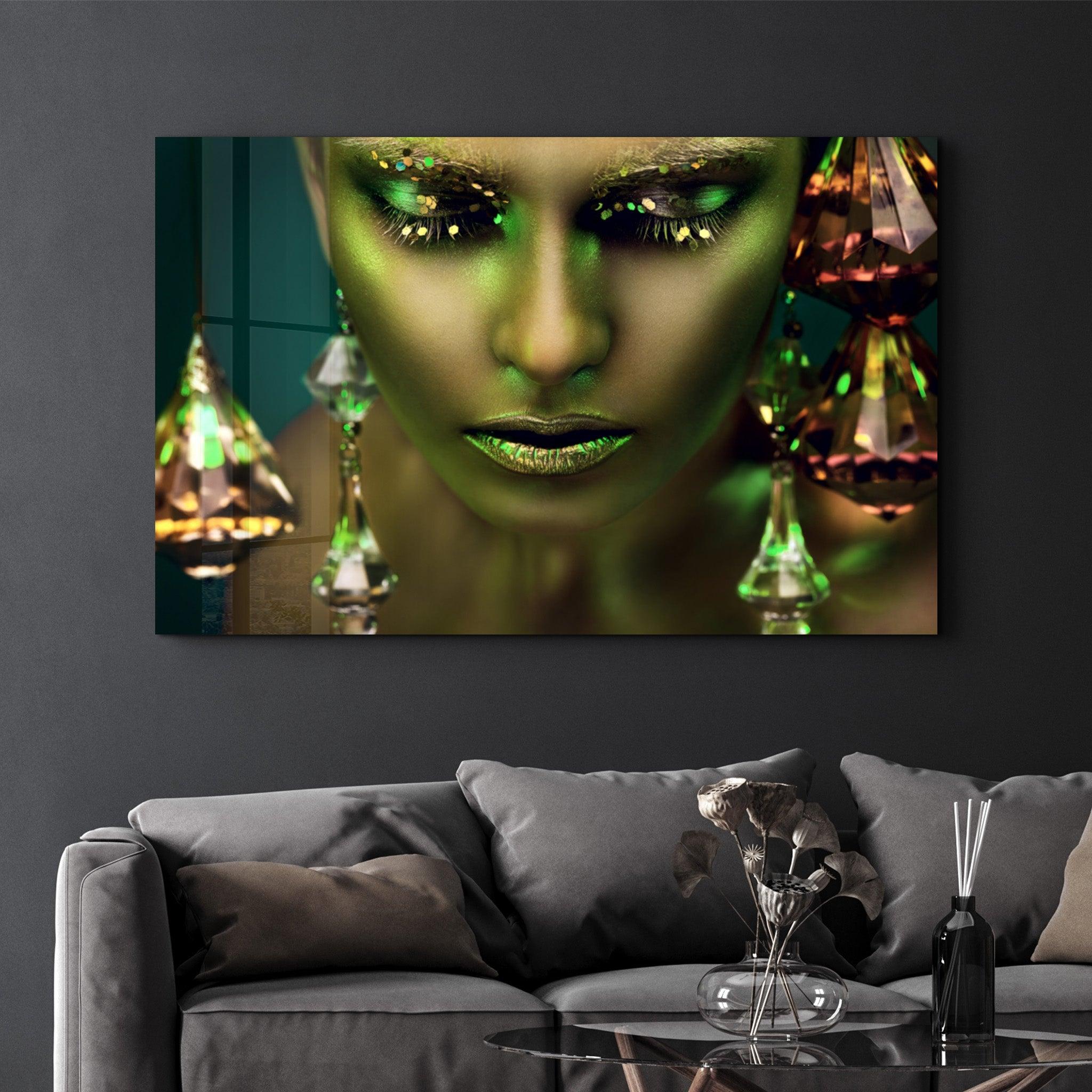 Woman Portrait 26 | Glass Wall Art - Artdesigna