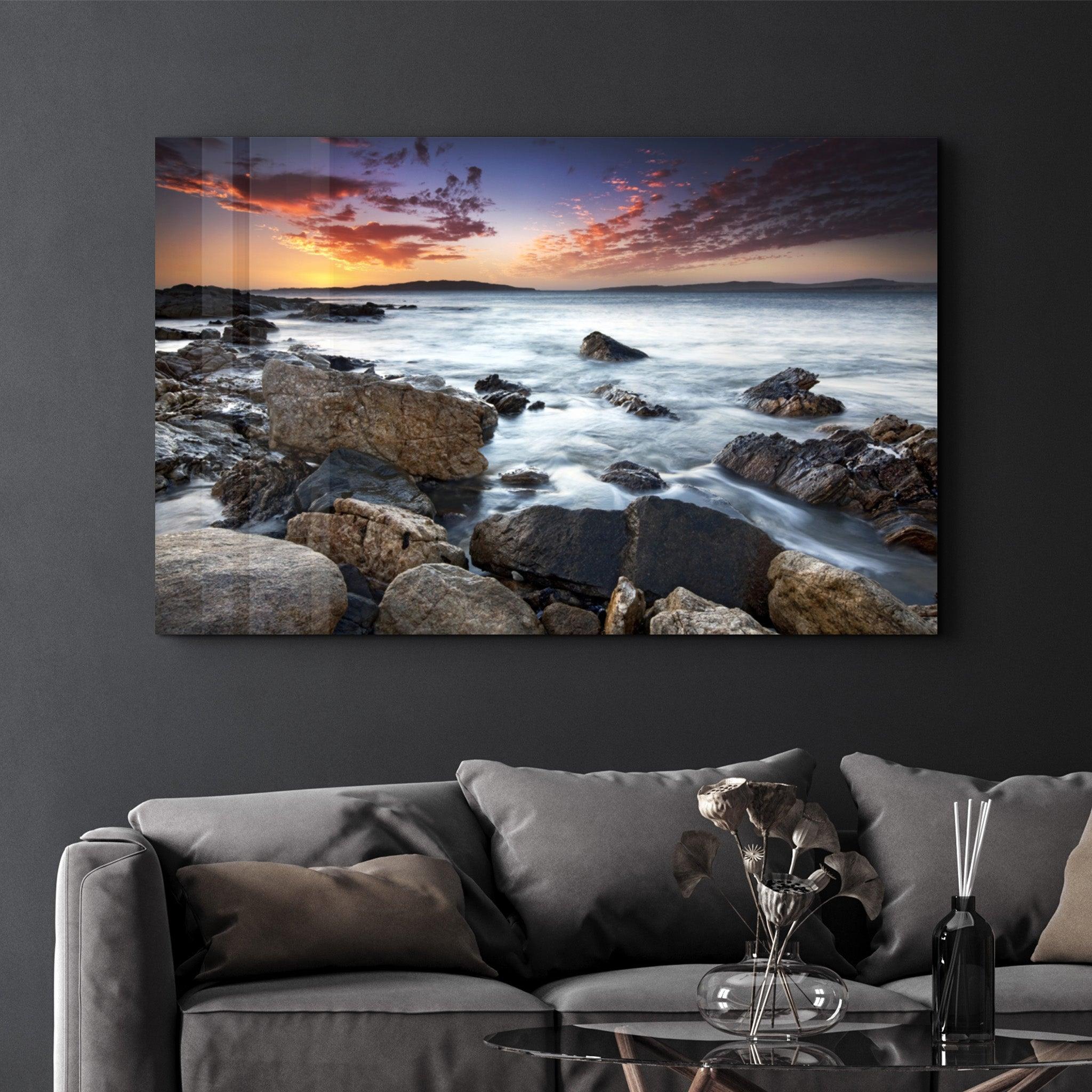 Sea Landscape | Glass Wall Art - Artdesigna