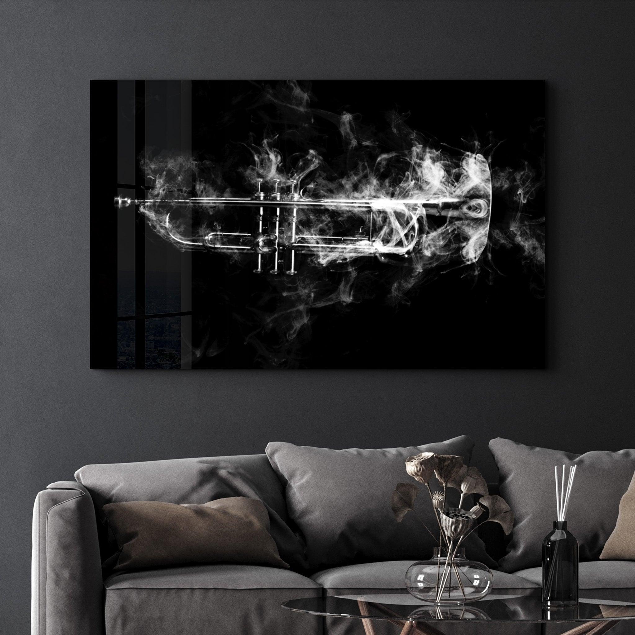 Trumpet | Glass Wall Art - Artdesigna