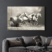 The Thunder of Hooves : Horses | Glass Wall Art - Artdesigna