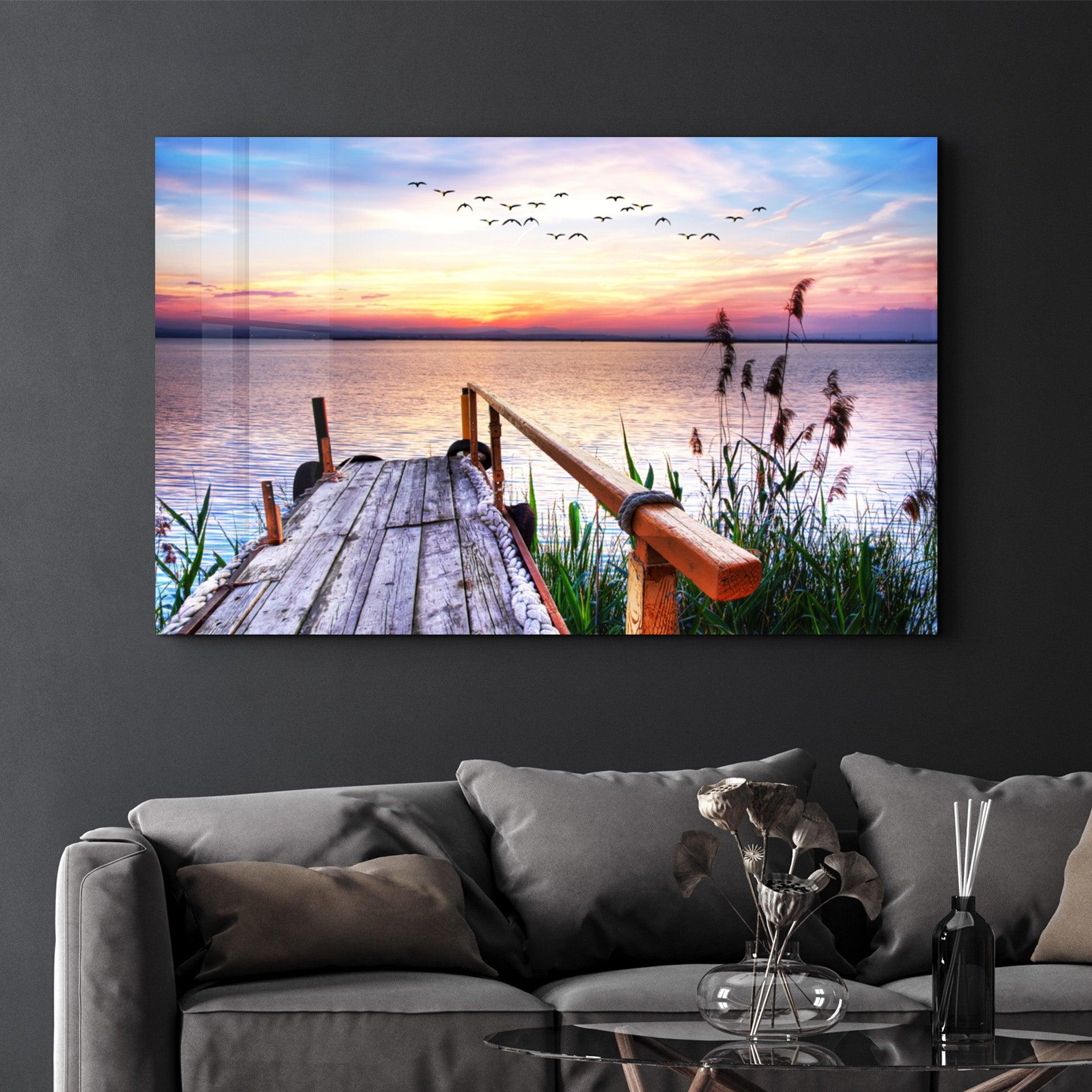 Pier 19 | Glass Wall Art - Artdesigna