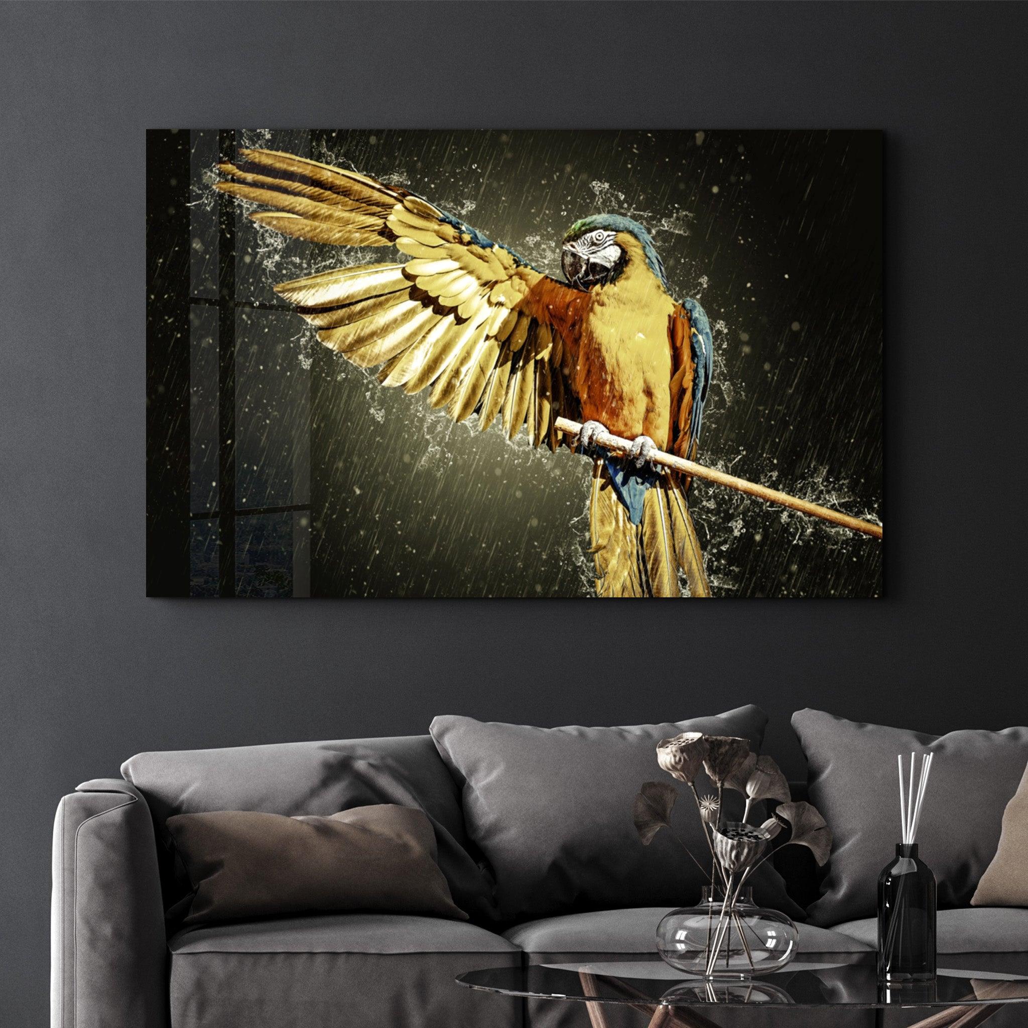 Parrot | Glass Wall Art - Artdesigna