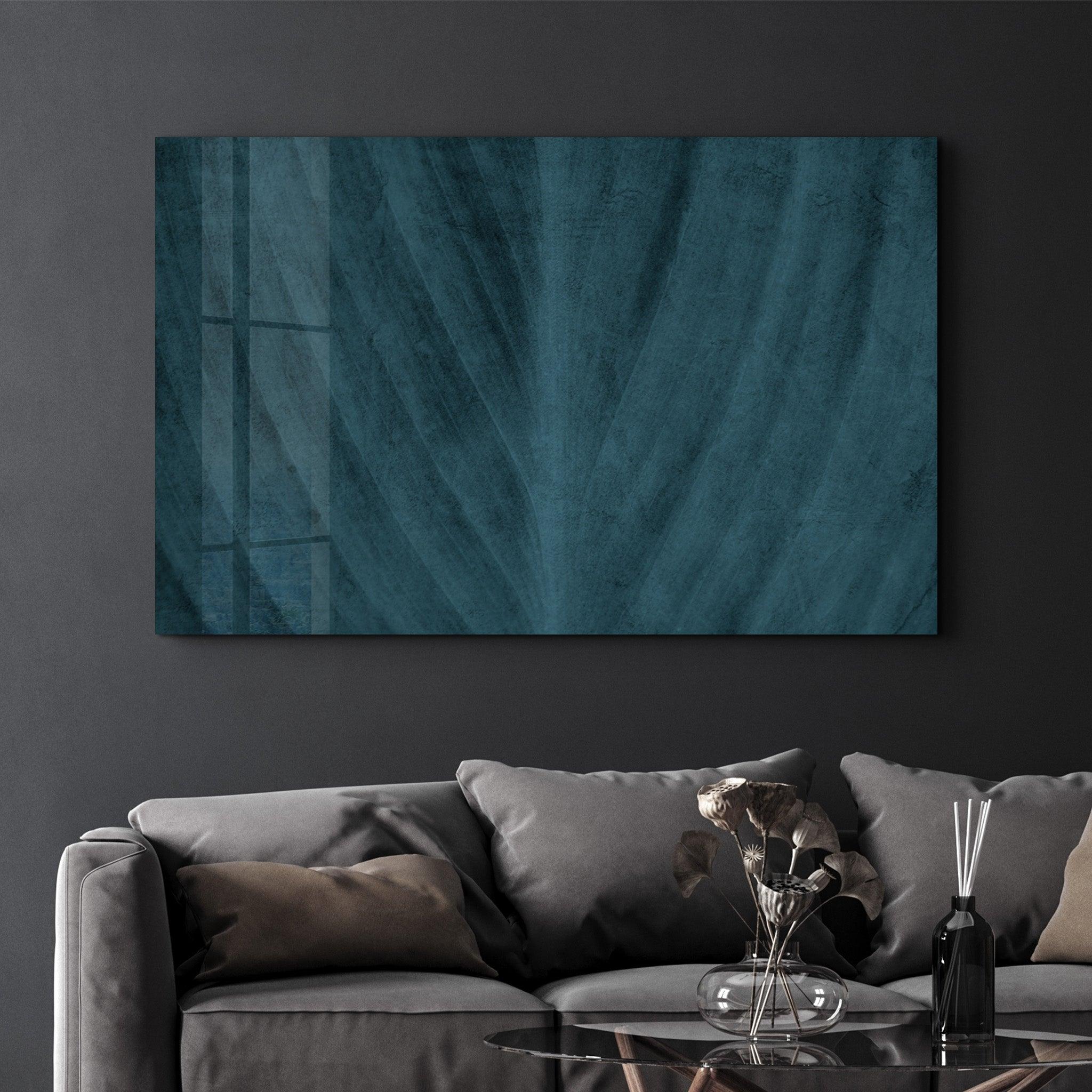 Green Leaf | Glass Wall Art - Artdesigna