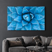 Azure Agave | Glass Wall Art - Artdesigna