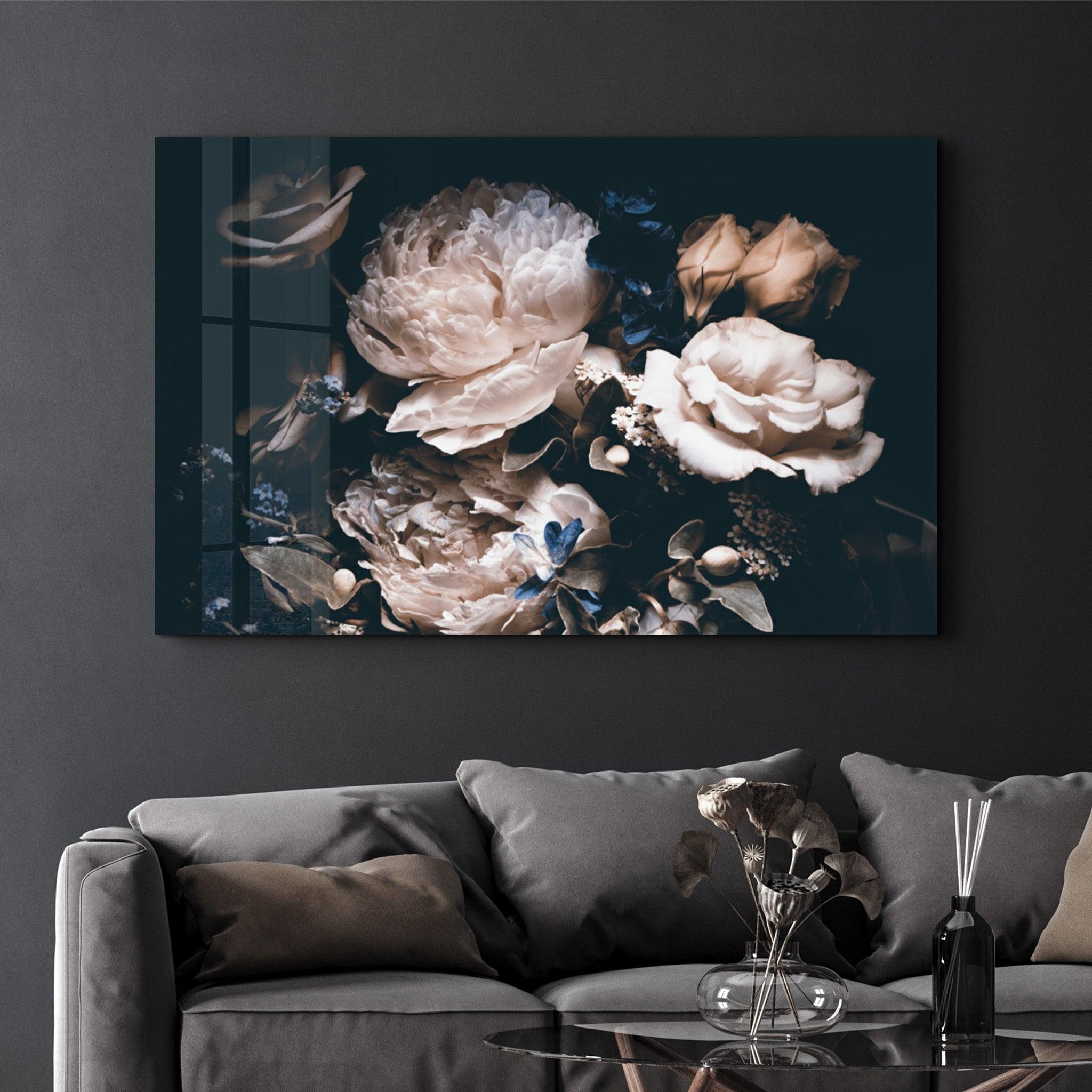 Hidden Flowers | Glass Wall Art - Artdesigna