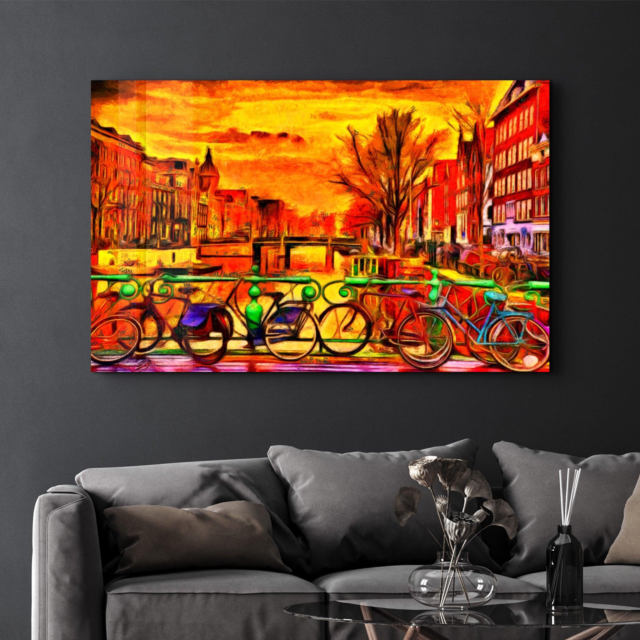 Amsterdam Abstract | Glass Wall Art - Artdesigna