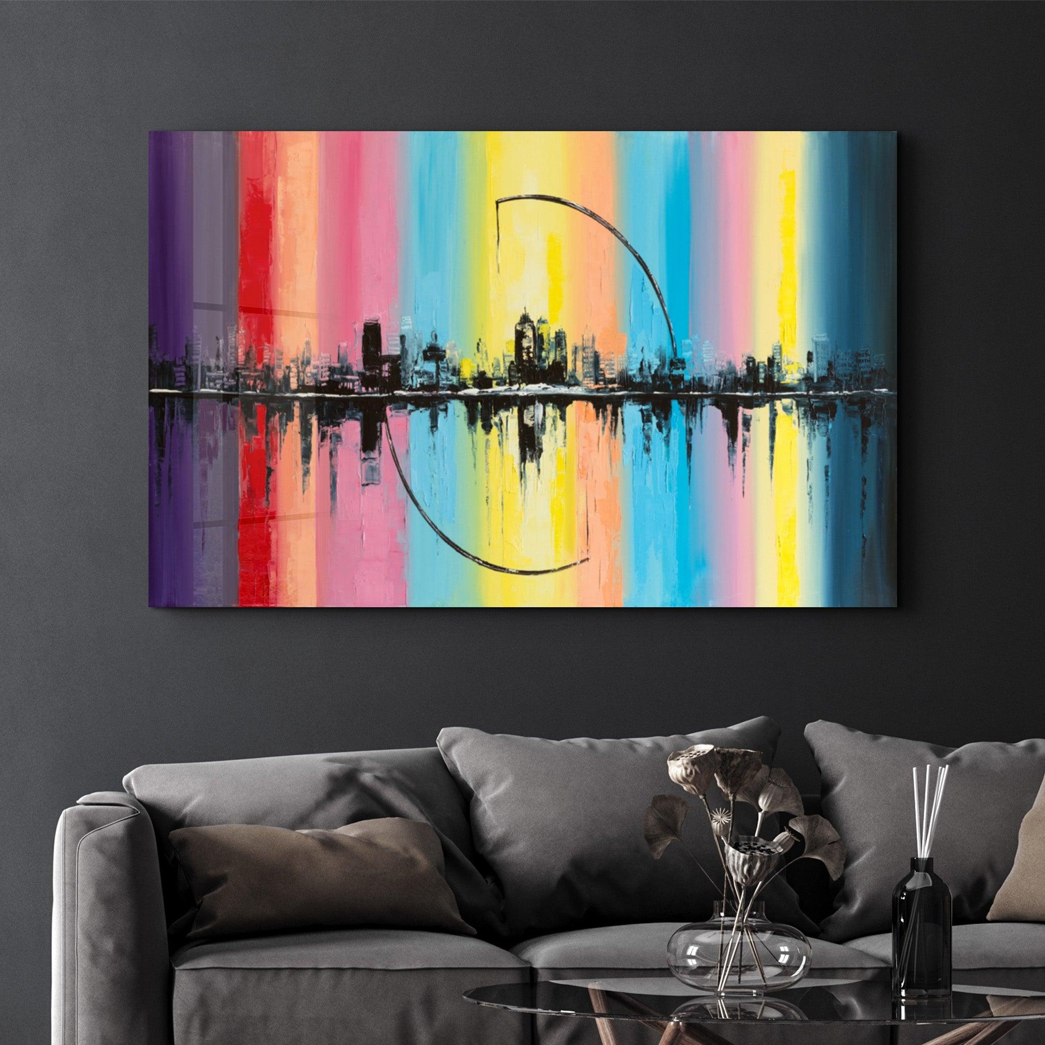 CityLine | Glass Wall Art - Artdesigna