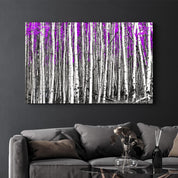 Abstract White Trees V3 | Glass Wall Art - Artdesigna