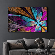 Neon Colored Leaves | Glass Wall Art - Artdesigna