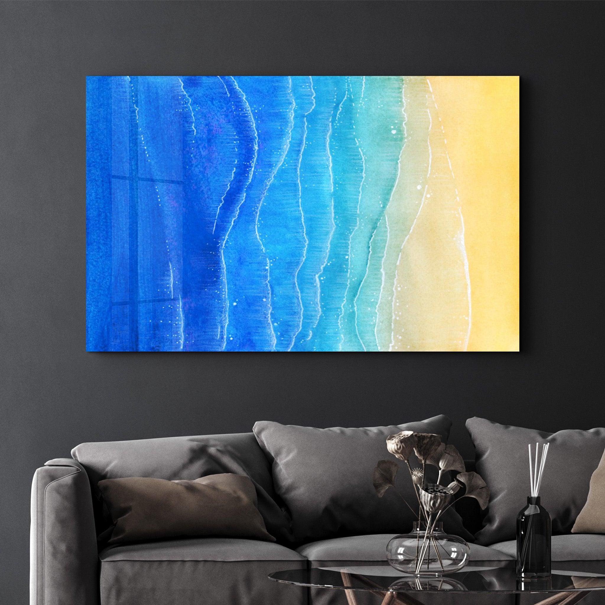 The Beach | Glass Wall Art - Artdesigna