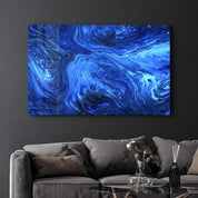 Lava Pattern - Blue | Designer's Collection Glass Wall Art - Artdesigna