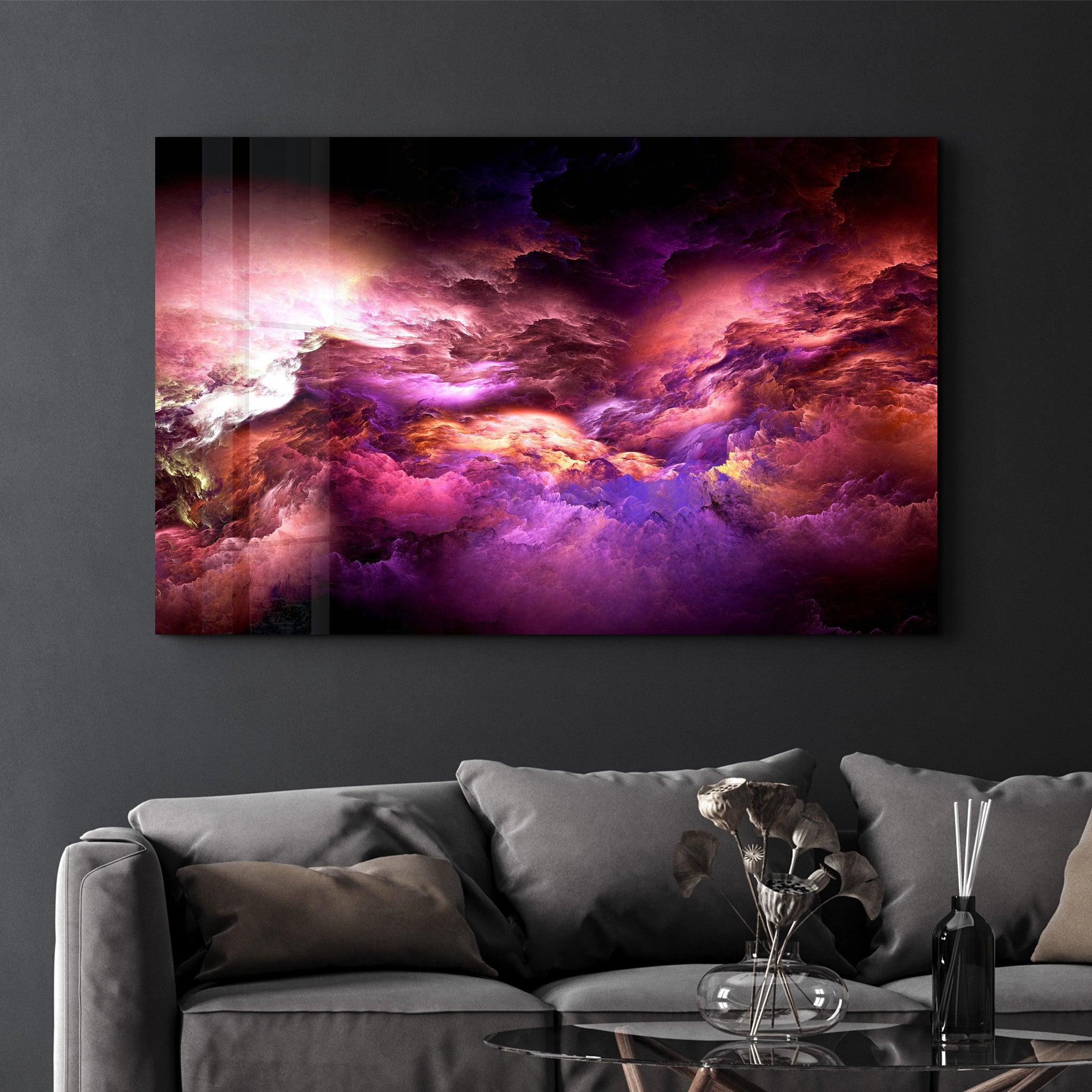 Mystic Sky Purple Tones | Glass Wall Art - Artdesigna