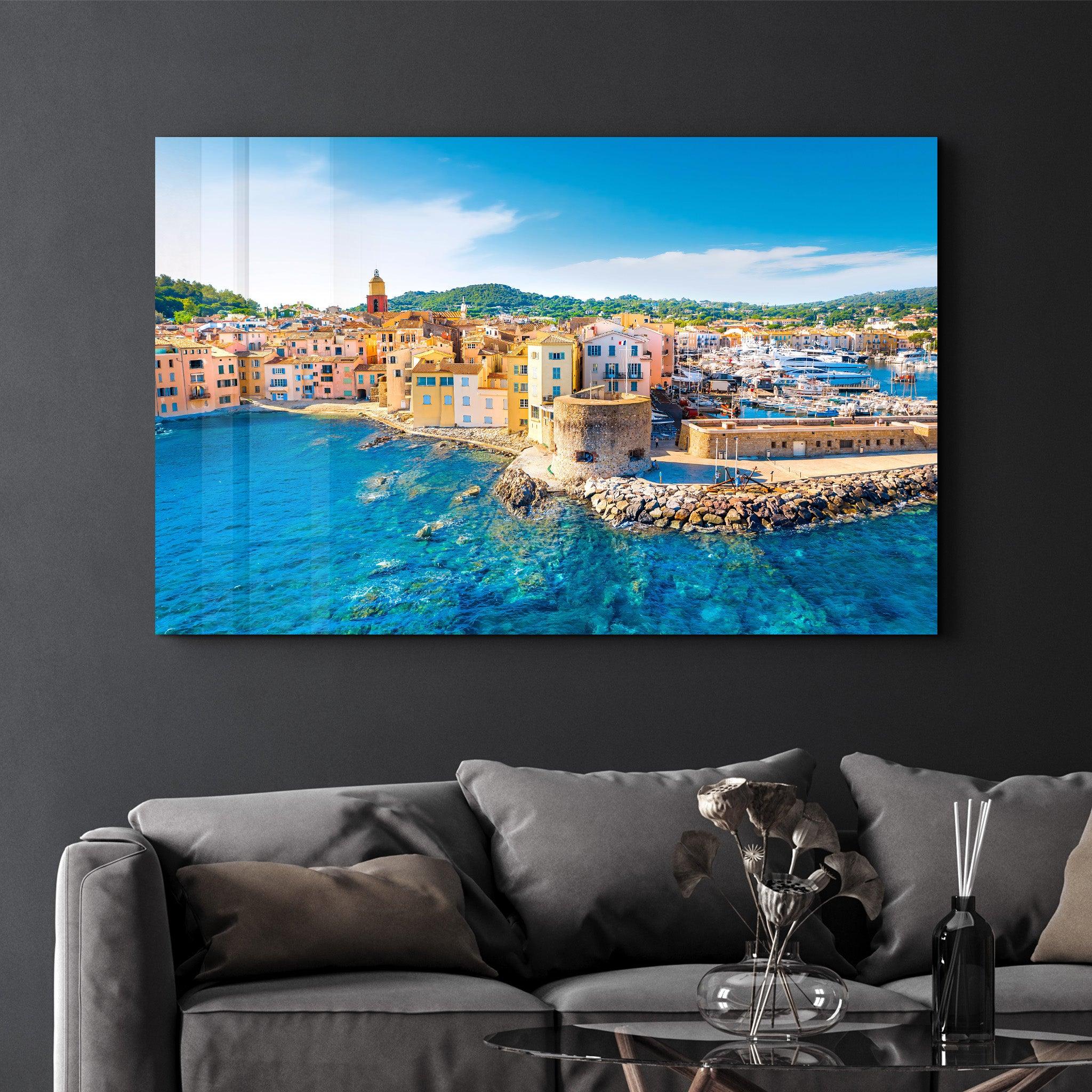 St. Tropez | Glass Wall Art - Artdesigna