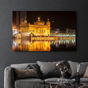 The stunning Sikh Golden Temple in Amritsar, Punjab region in India | Glass Wall Art - Artdesigna