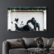 Banksy - Escape From the Zoo - Glass Wall Art - Artdesigna