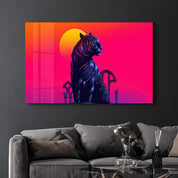 Tiger Neo | Glass Wall Art - Artdesigna